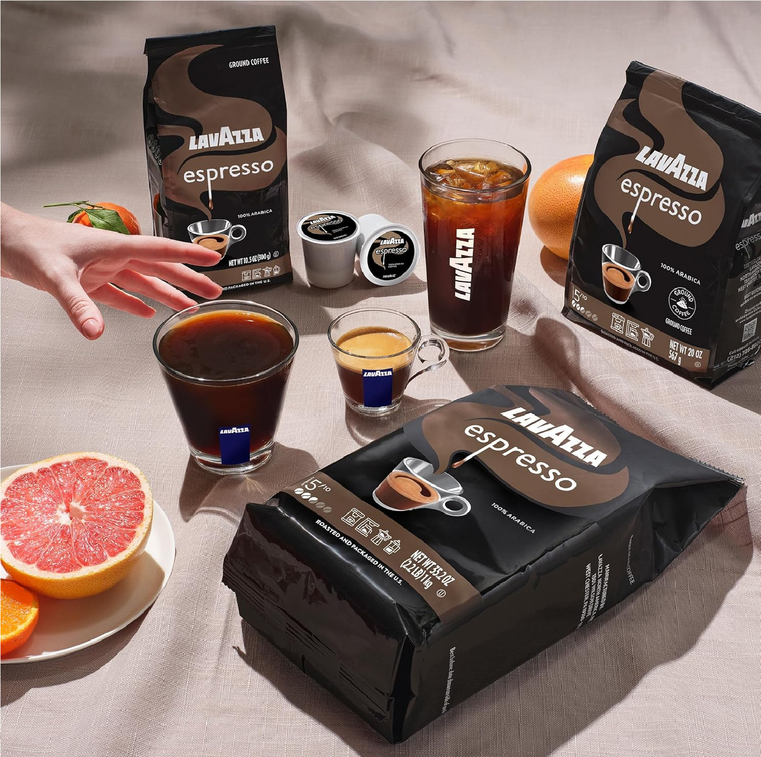 Lavazza Espresso Barista Gran Crema Whole Bean Coffee 2.2Lb Dark Roast 35.2Oz