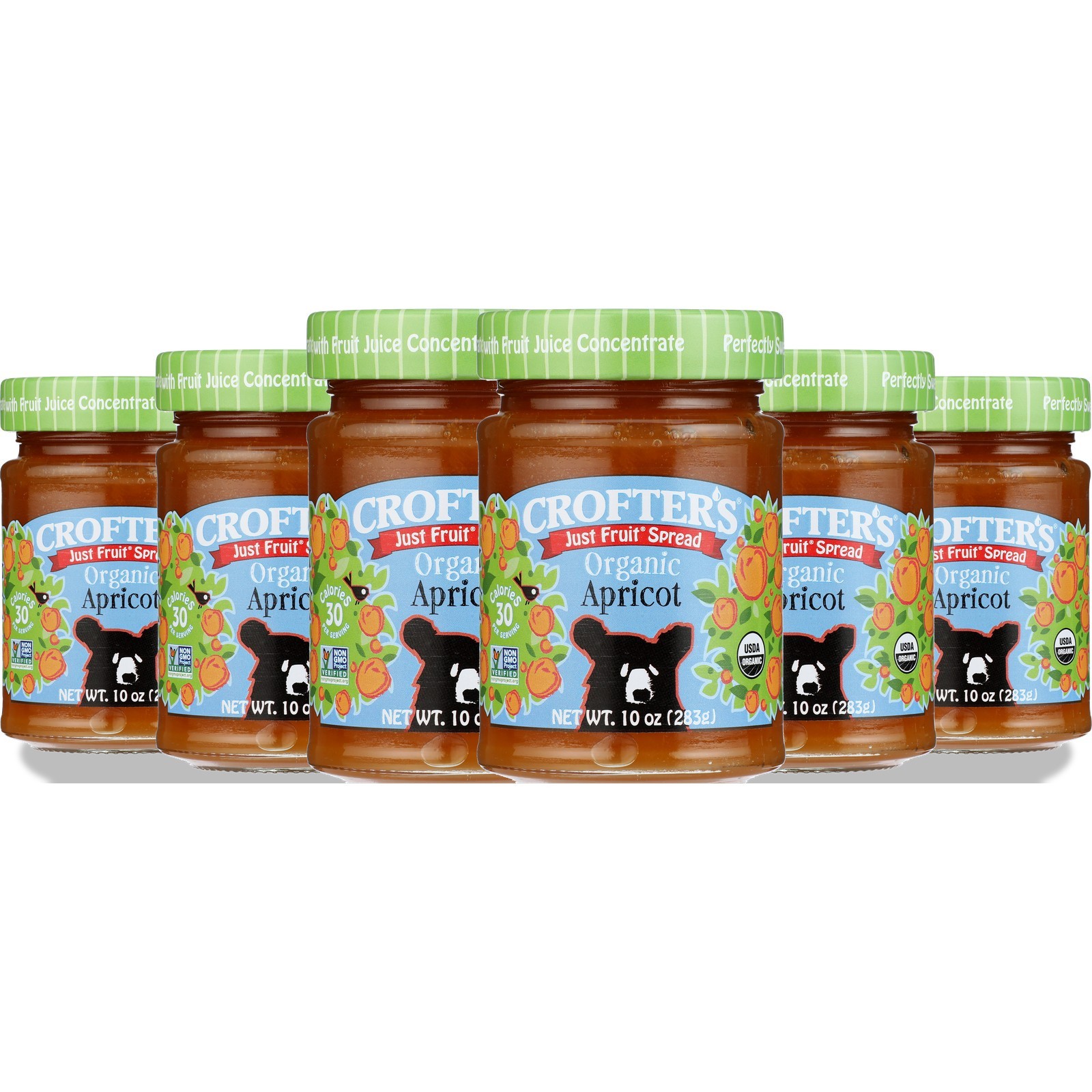 Crofter’S Just Fruit Spread Organic Apricot 10 Oz Jar 6 Pack