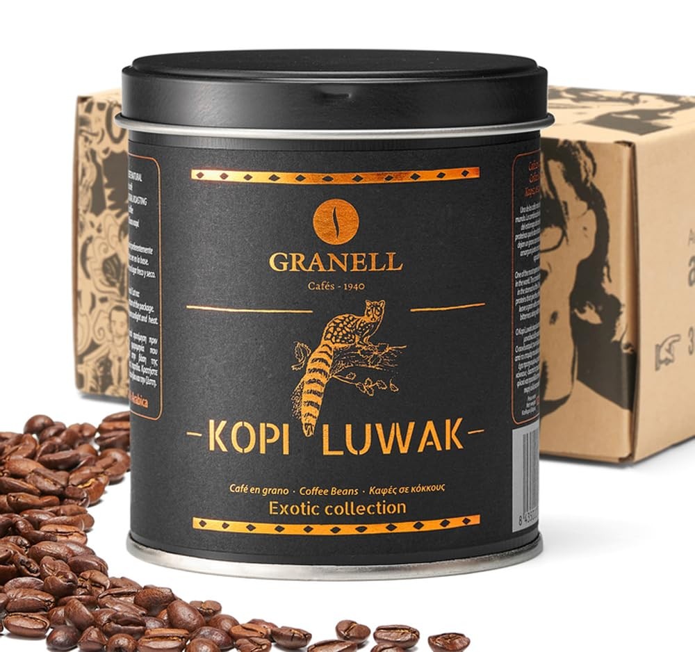 Kopi Luwak Coffee Beans, Premium Civet 3.53 Ounce (Pack of 1), brown