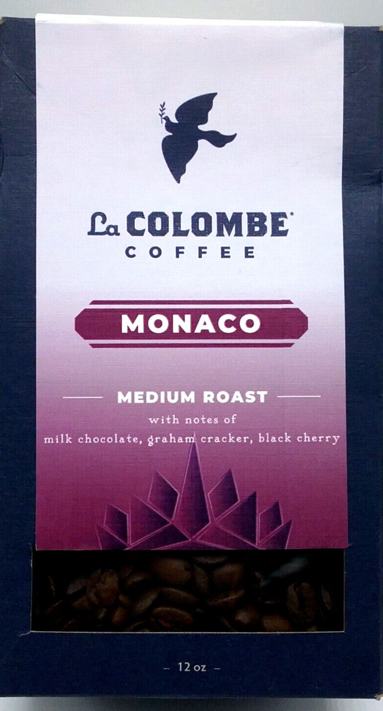 LA COLOMBE COFFEE MONACO MEDIUM ROAST BLEND WHOLE BEAN 12OZ