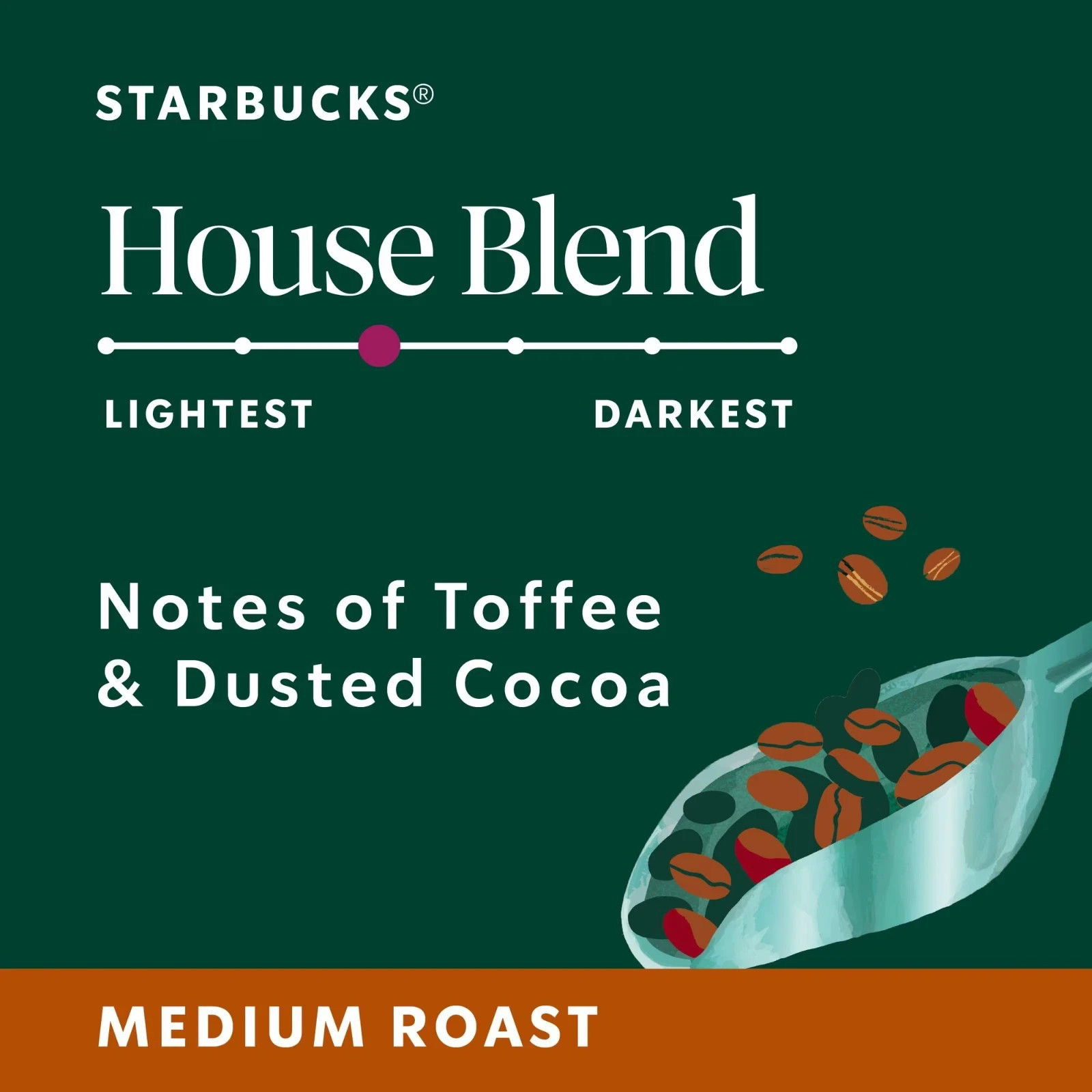 Starbucks Medium Roast Whole Bean, House Blend, 32 oz. B.B 01/05/2027