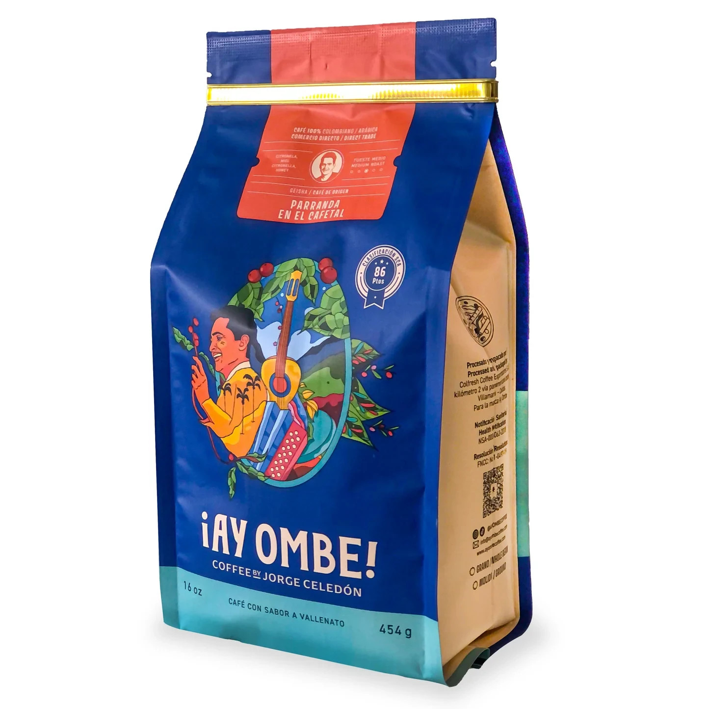 Ay Ombe Coffee GEISHA EXCLUSIVE SCA86 Colombian Arabica whole beans medium roast