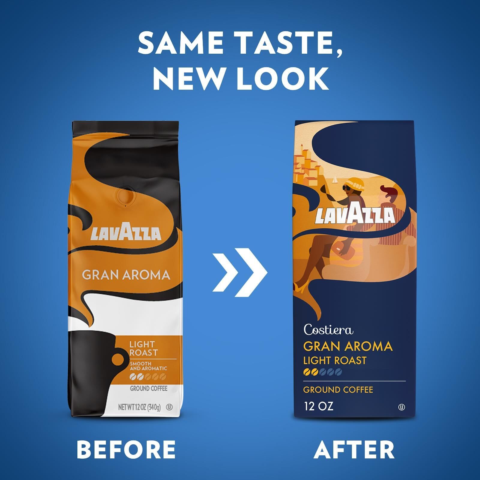Lavazza Gran Aroma Ground Coffee 6 Bags 12oz Light Roast 100% Arabica