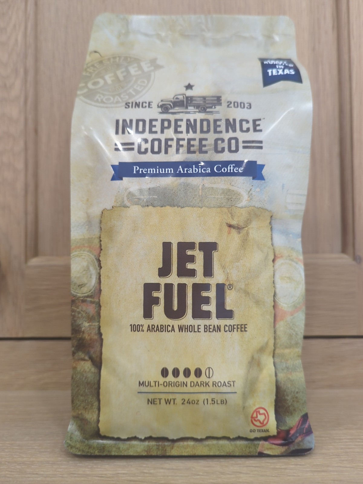 Independence Coffee 24oz Jet Fuel 100% Arabica Whole Bean Craft Roasted in Texas