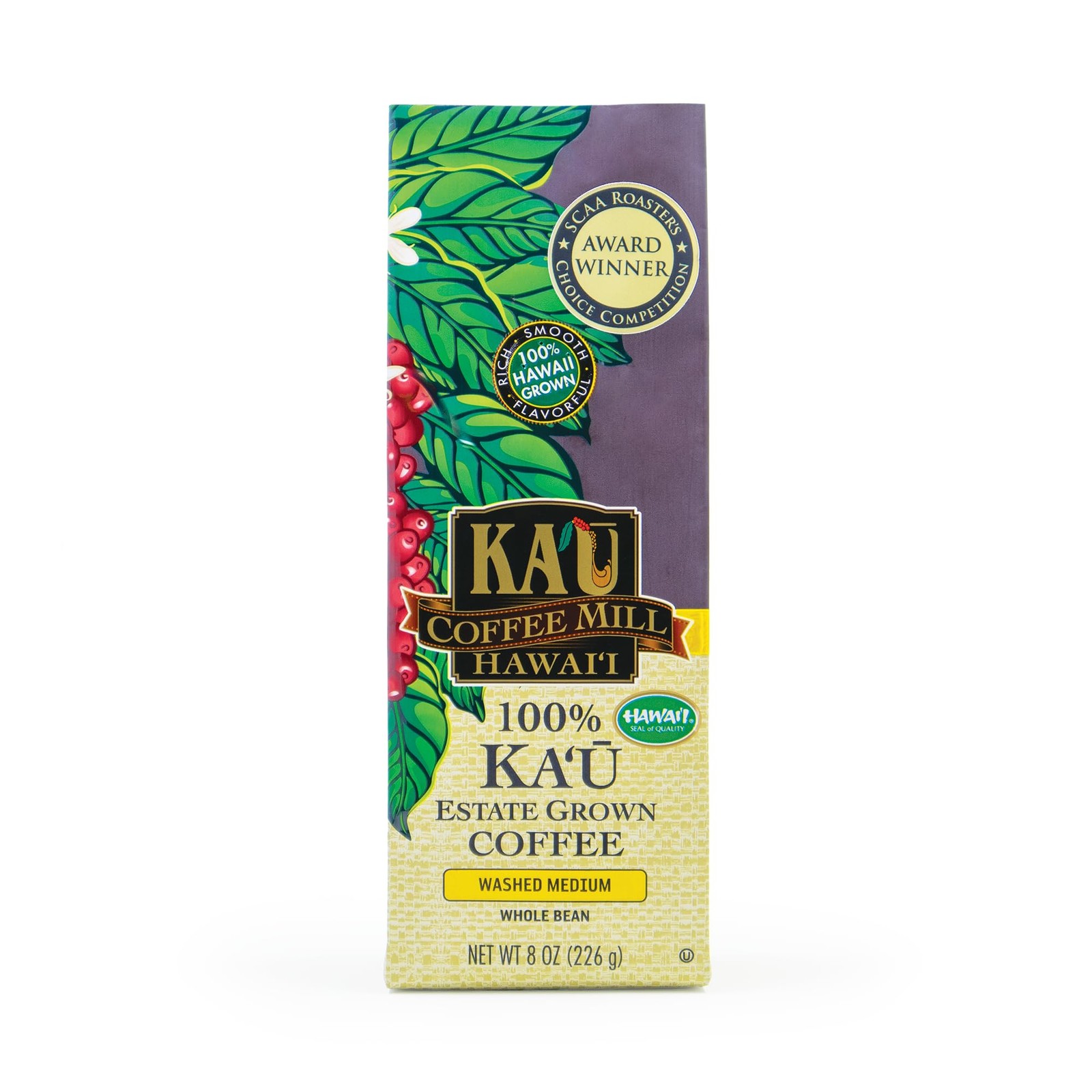 Ka’u Coffee Mill Washed Medium Roast Whole Bean Coffee – Bright Aroma – Plum …