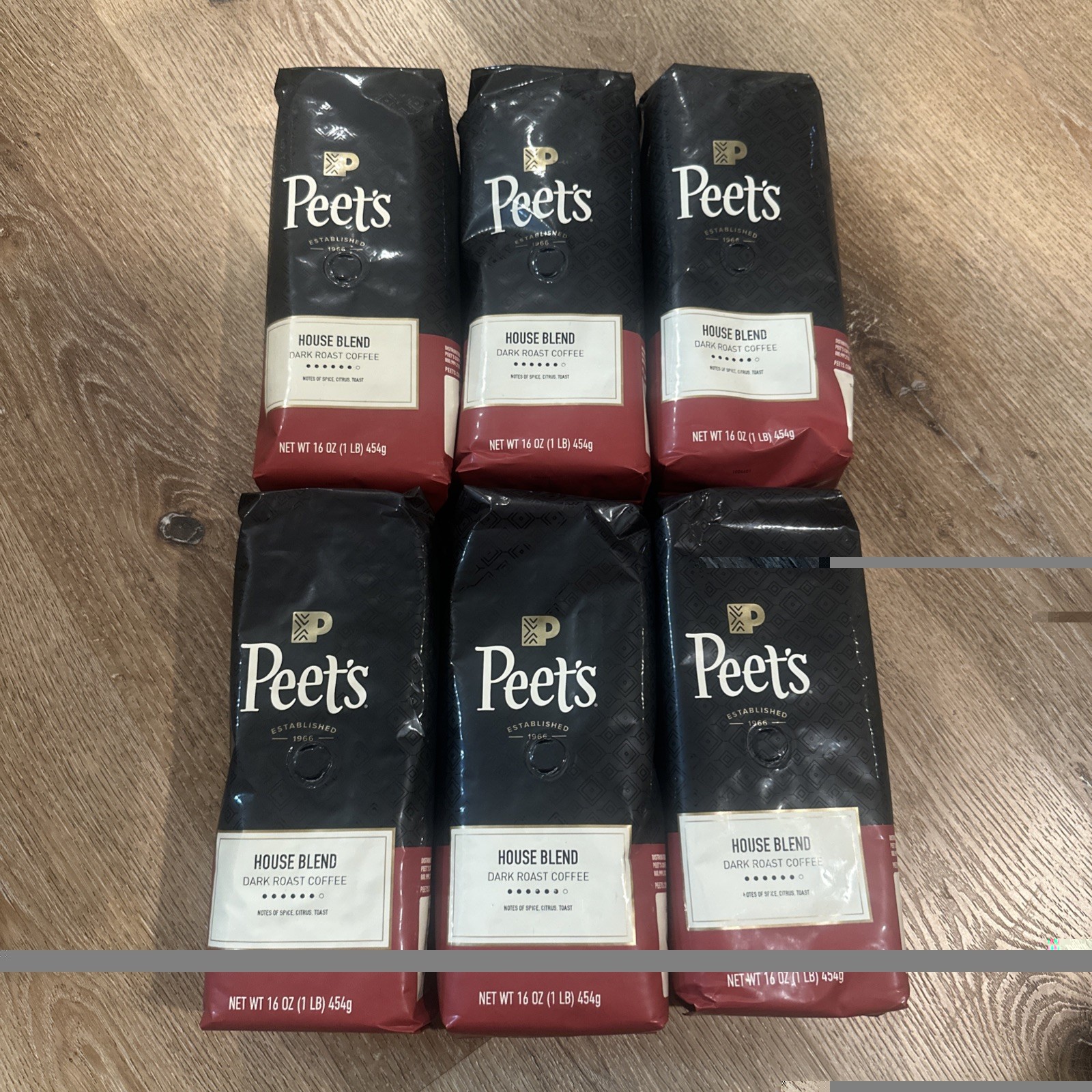 6 Pounds Peet’s Coffee House Blend Dark Roast Whole Beans