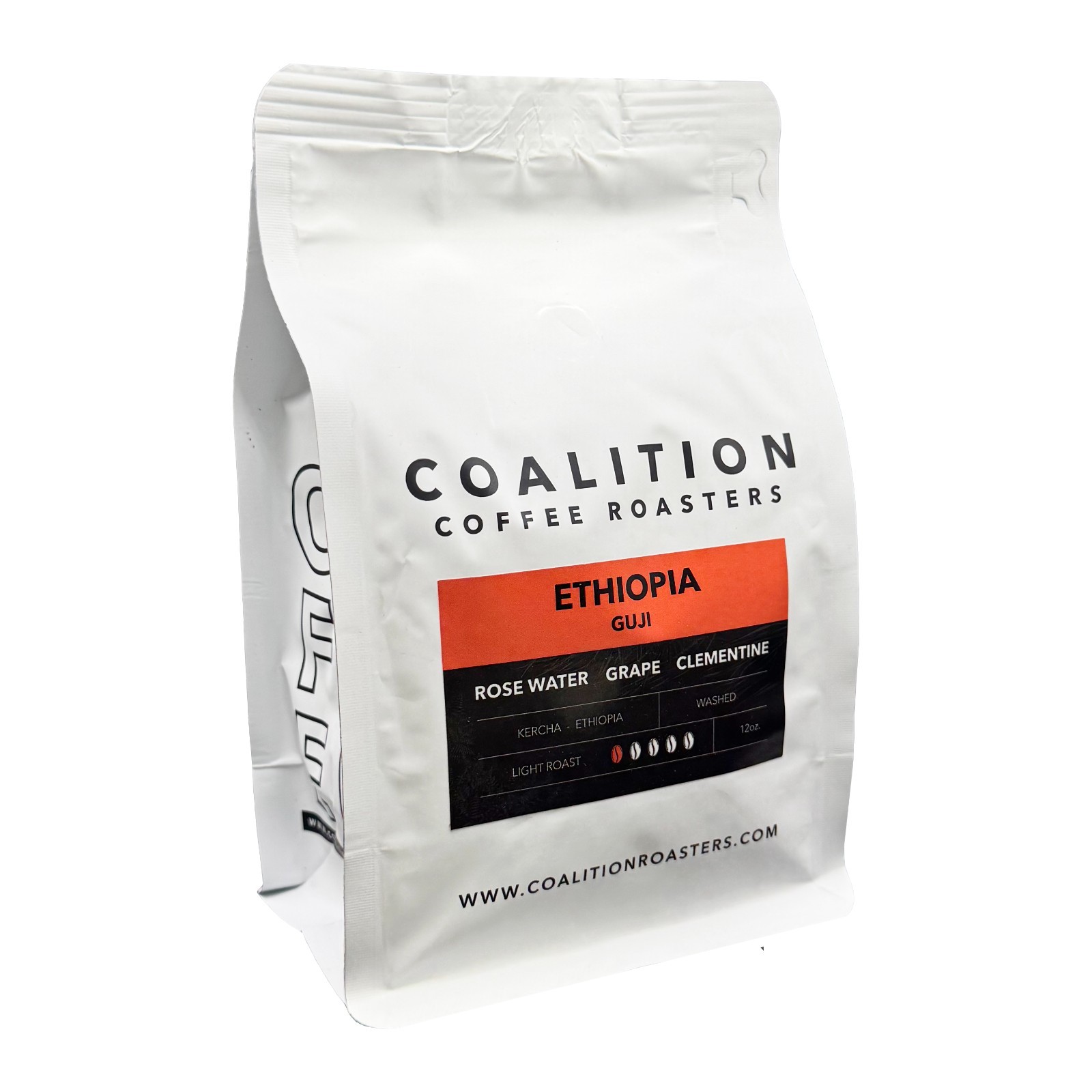 Coalition Ethiopia Guji Single Origin Whole Bean Coffee Light Roast Washed 12 oz