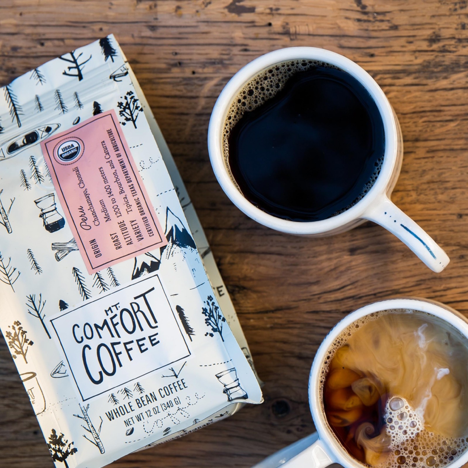 Mt. Comfort Coffee Organic Peru Medium Roast Coffee Beans 12oz