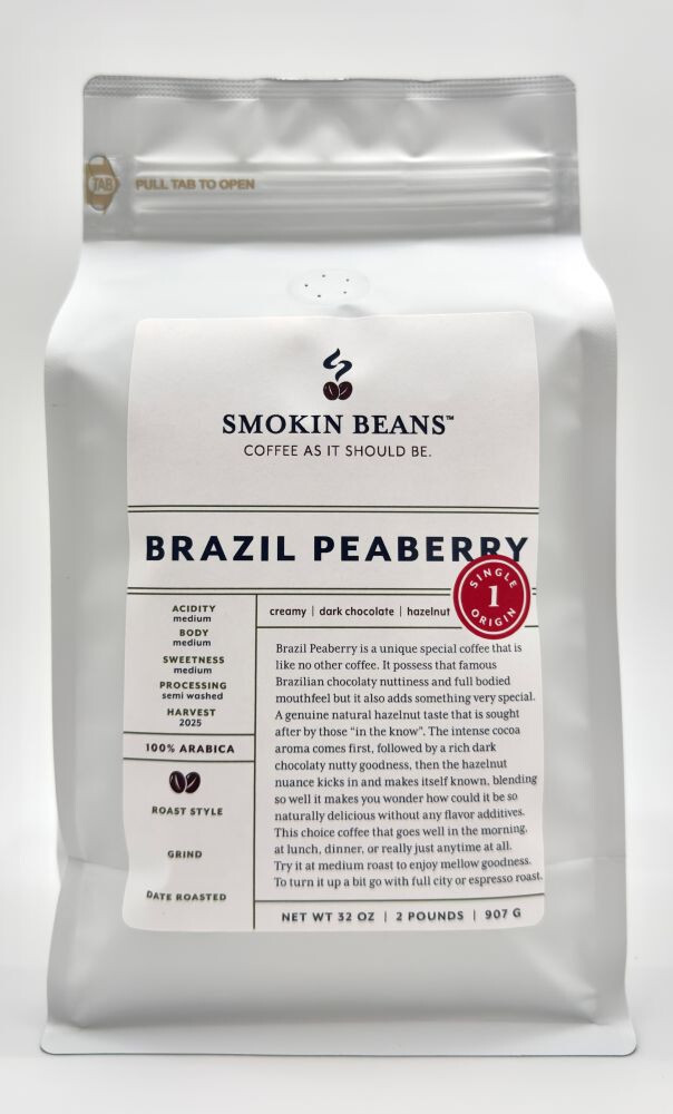 8oz/5lb – Brazil Peaberry – South America – Fresh Roasted To Order Coffee
