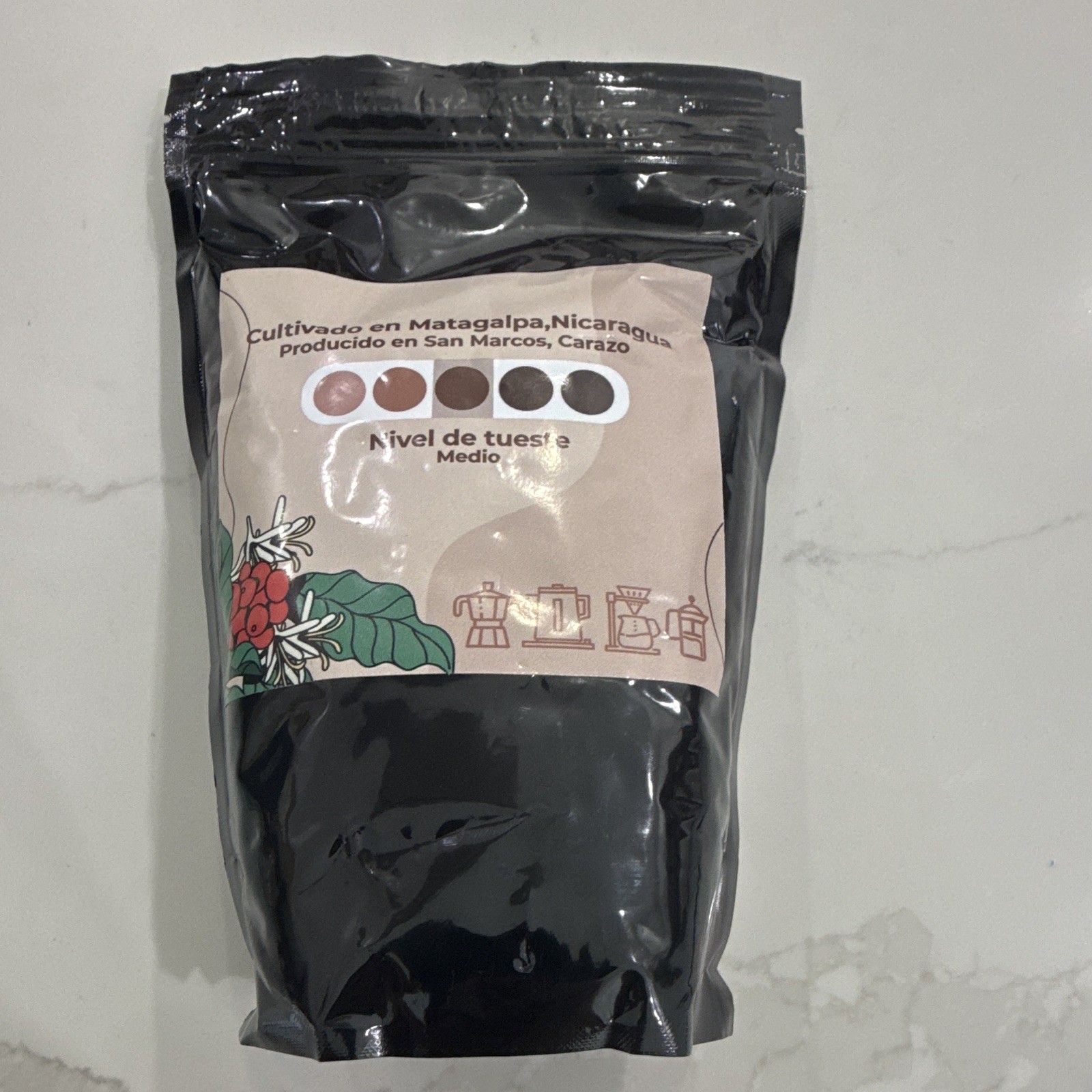 Café La Mamita 100% Pure Grinned Coffee Beans, Medium Roast, 400 g, Nicaragua