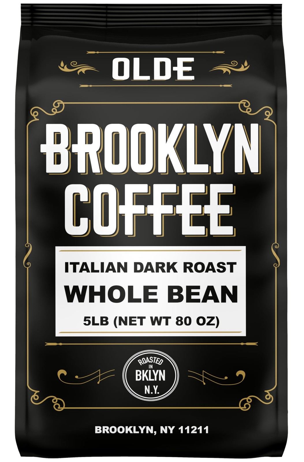 BROOKLYN COFFEE Whole Bean, Italian Dark Roast 5lb Extra Strong, Delicious Ta…