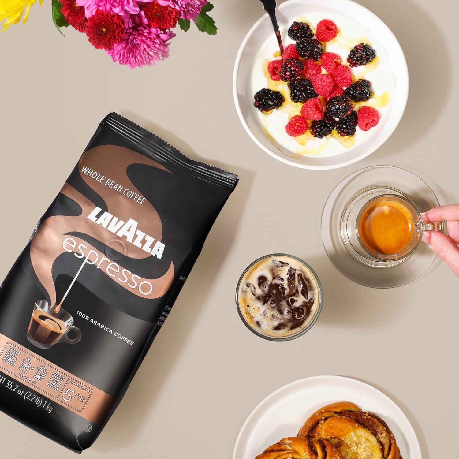 Lavazza Espresso Whole Bean Coffee 2.2 Pound Medium Roast Aromatic Blend