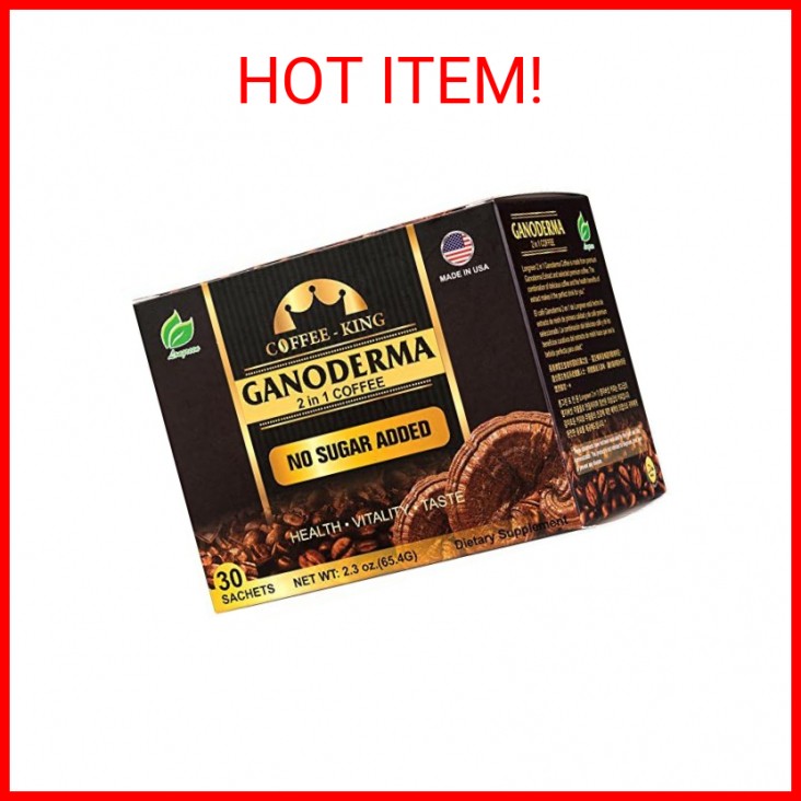 Ganoderma Reishi Coffee Mix, Instant 2-in-1 Mushroom Coffee with All Natural Gan