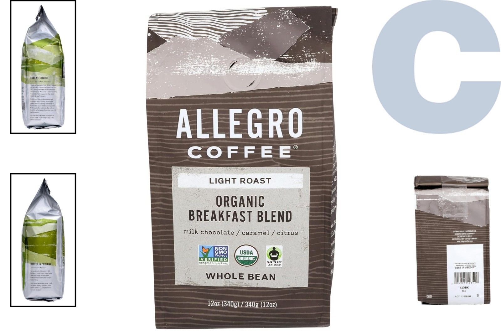 Artisan Organic Breakfast Blend Whole Bean Coffee – 12 oz of Pure Enjoyment