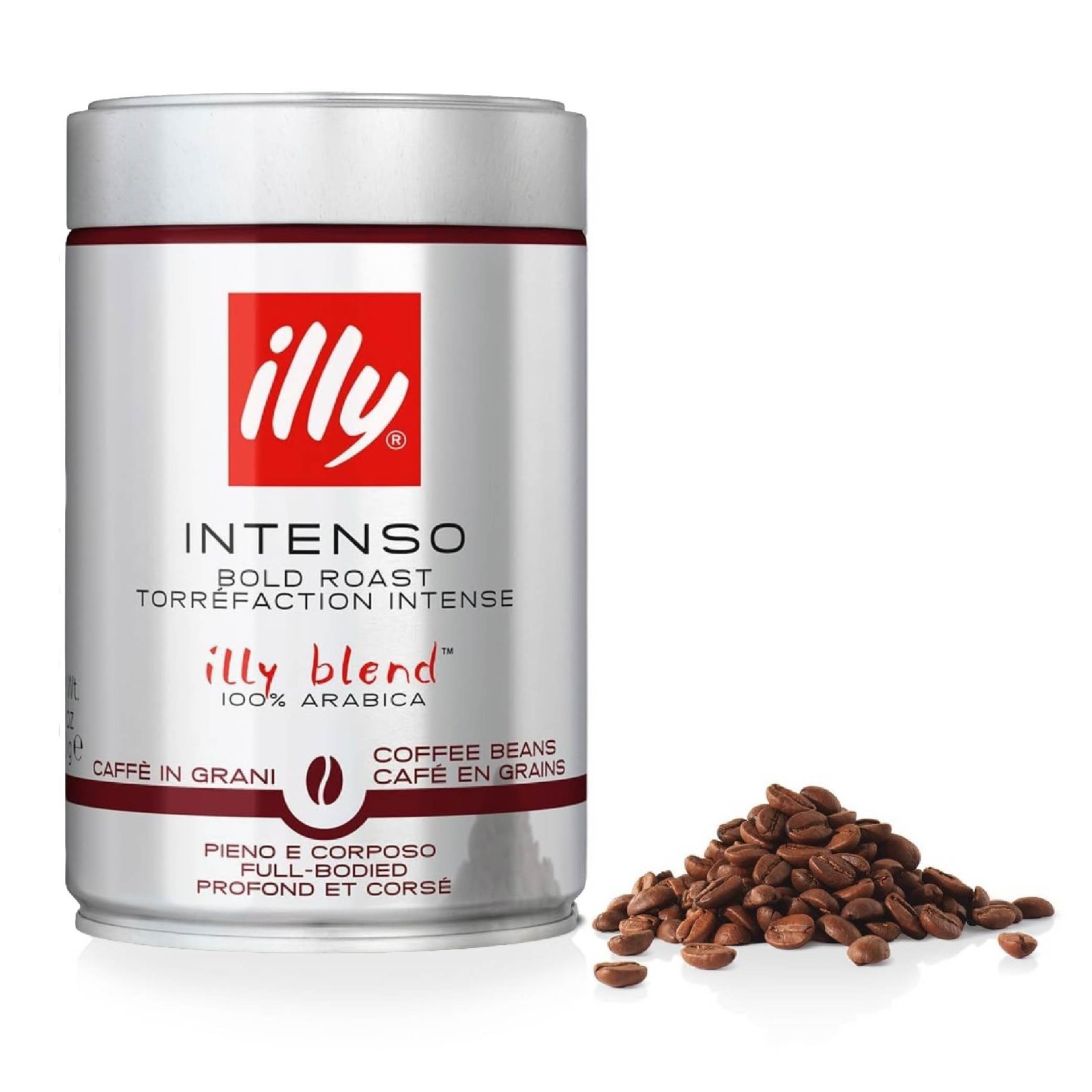 illy Intenso Whole Bean Coffee in Tin 100% Arabica Dark Roast 250g – PACK OF 6