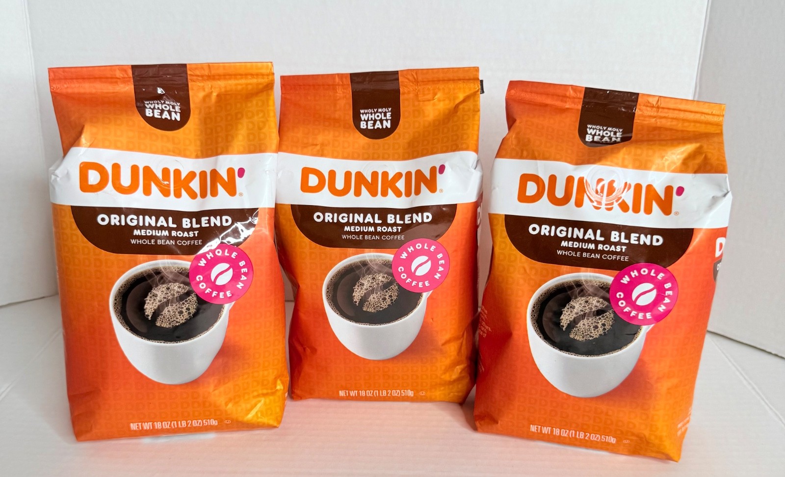 3 Dunkin Original Blend Medium Roast Whole Bean Coffee