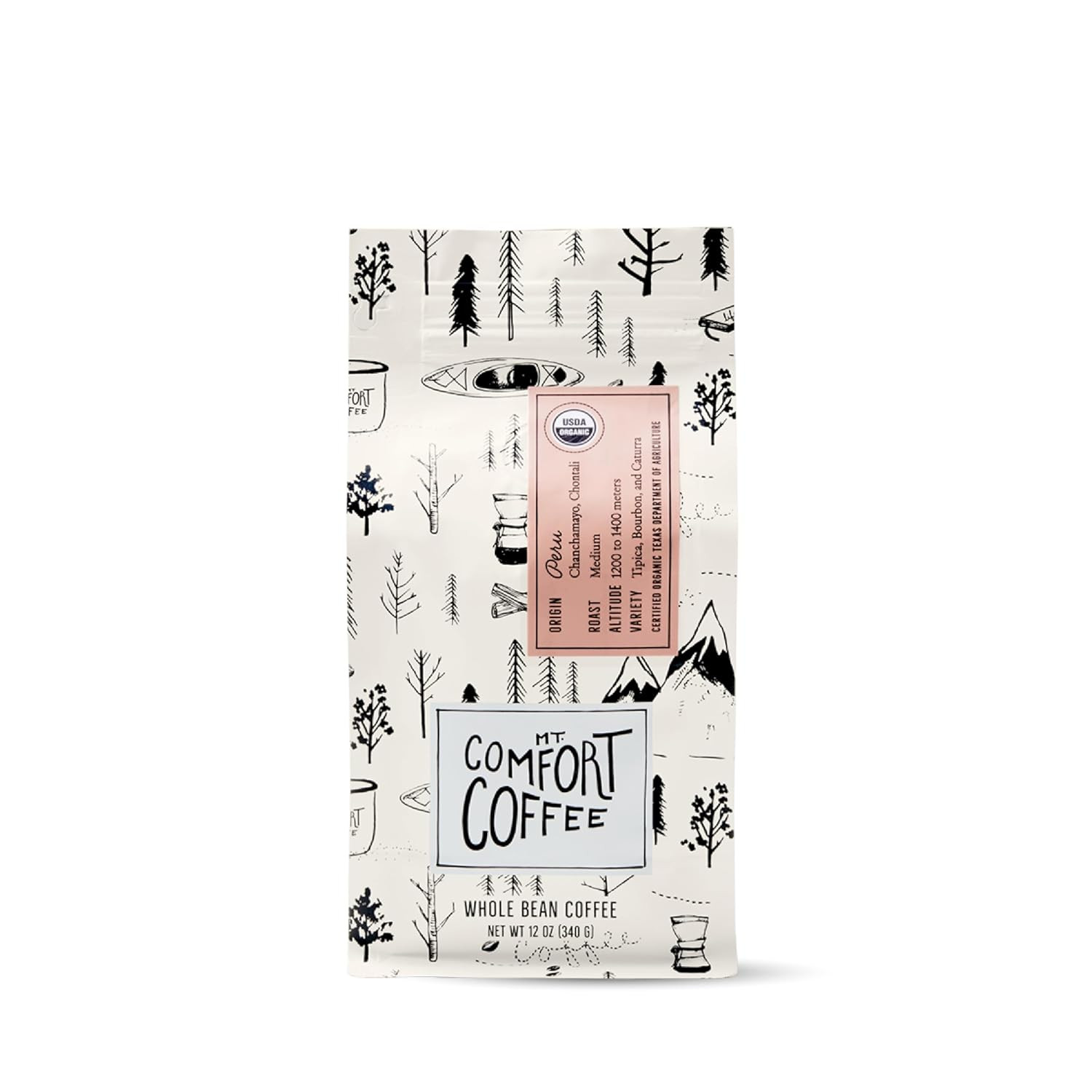 Organic Peru Medium Roast, 12 Ounce (Pack of 1) – Flavor Notes of Nutty, Chocola
