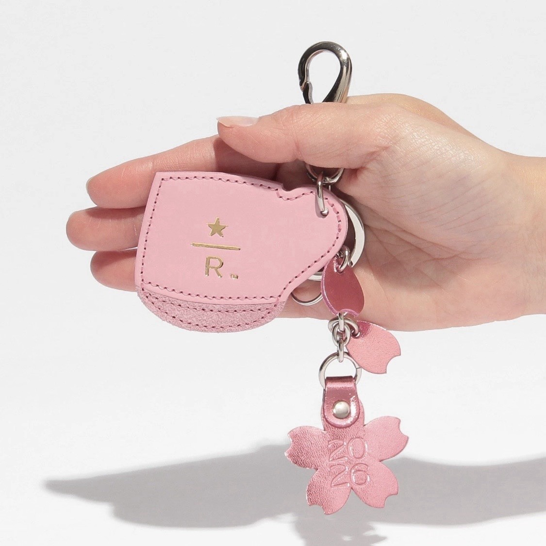 Starbucks Roastery Reserve Tokyo Japan SAKURA 2026 Pink Leather Keychain FS