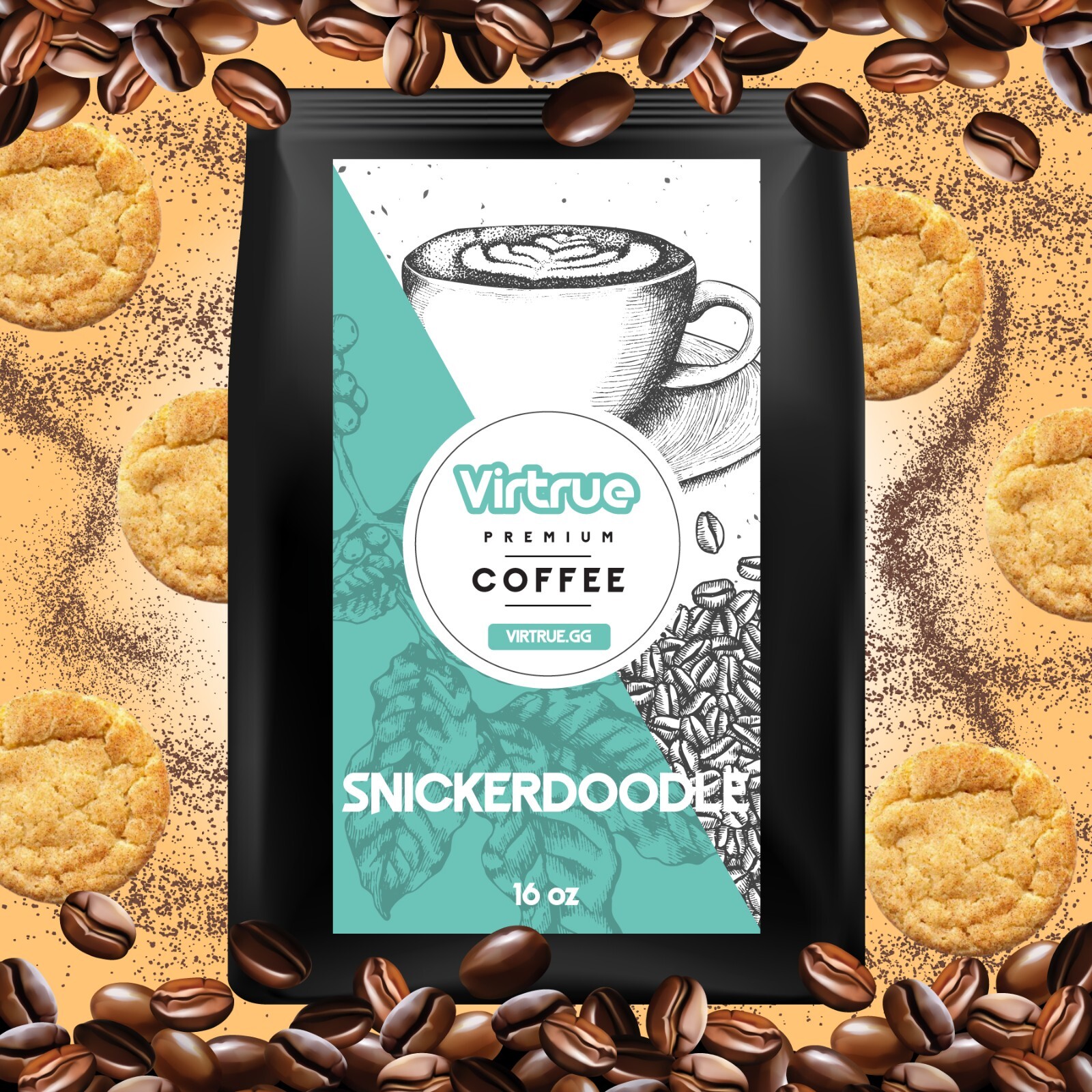 Snickerdoodle Flavored Coffee 16oz – Ground or Whole Bean – 5 Stars – Fast Ship