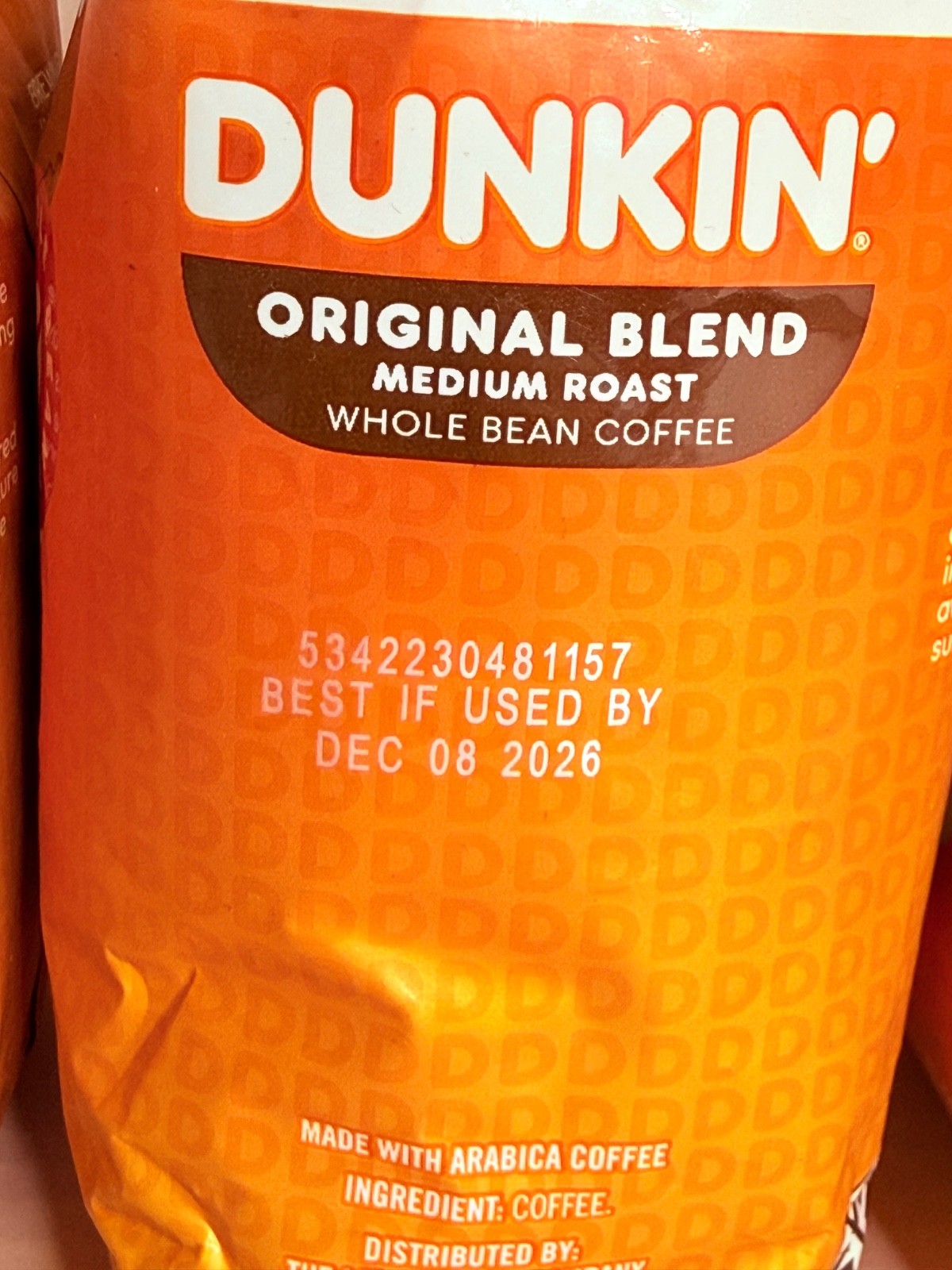 3 Dunkin Original Blend Medium Roast Whole Bean Coffee