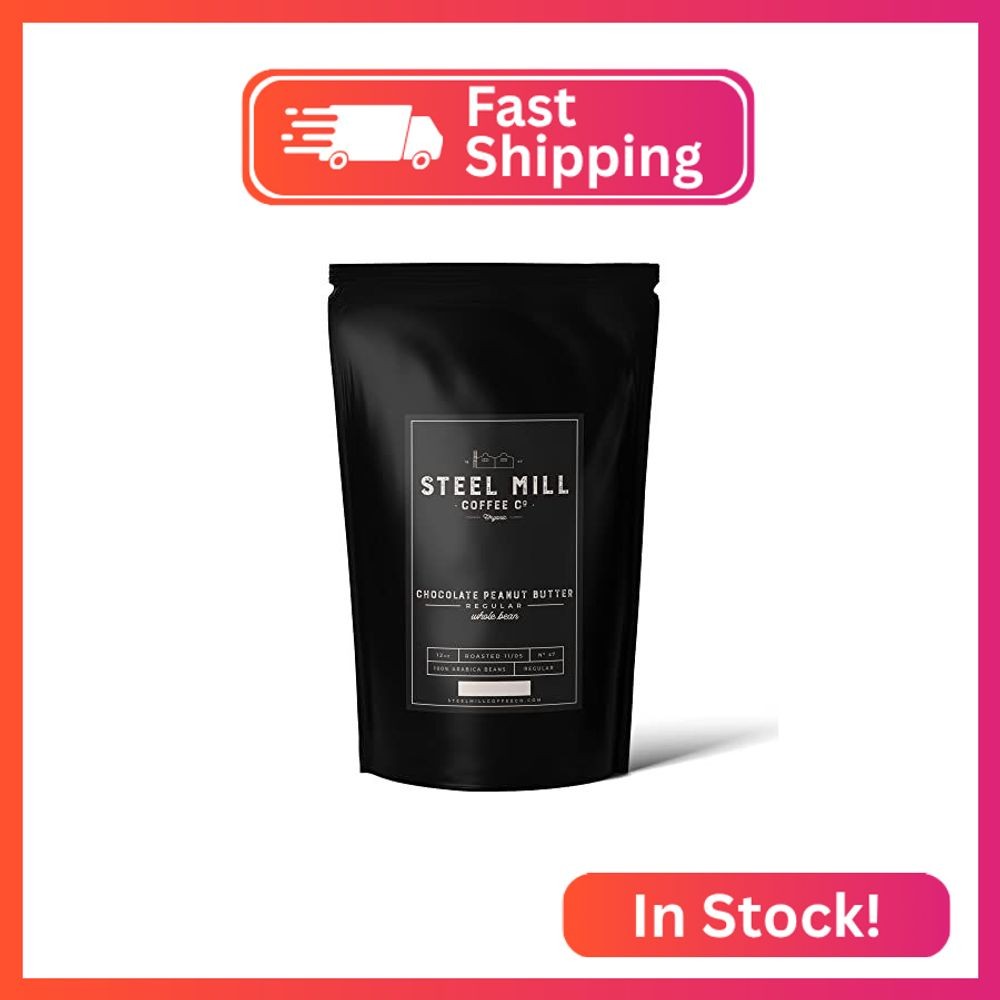 Steel Mill Coffee Co. Chocolate Peanut Butter Flavored Coffee | 12 ounces/Whole