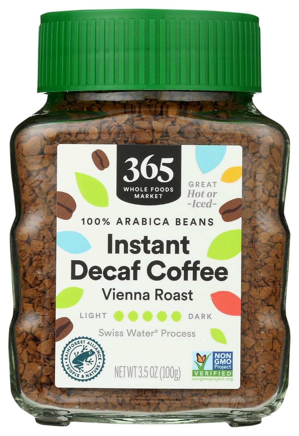 Decaf Instant Coffee Dark Vienna Roast Swiss Water Process 3.5 oz