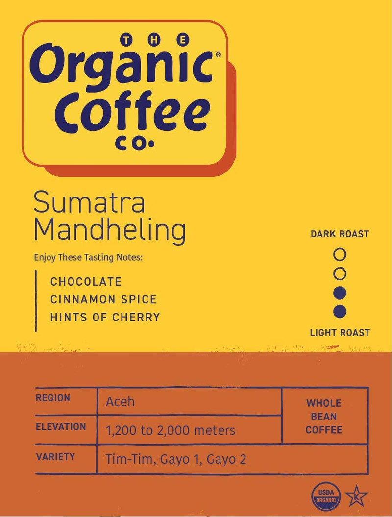Sumatra Mandheling Whole Bean Coffee 2LB (32 Ounce) Medium Light Roast USDA Orga
