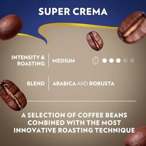 Lavaza Super Crema Whole Bean Coffee, Medium Espresso Roast, Arabica and Robusta