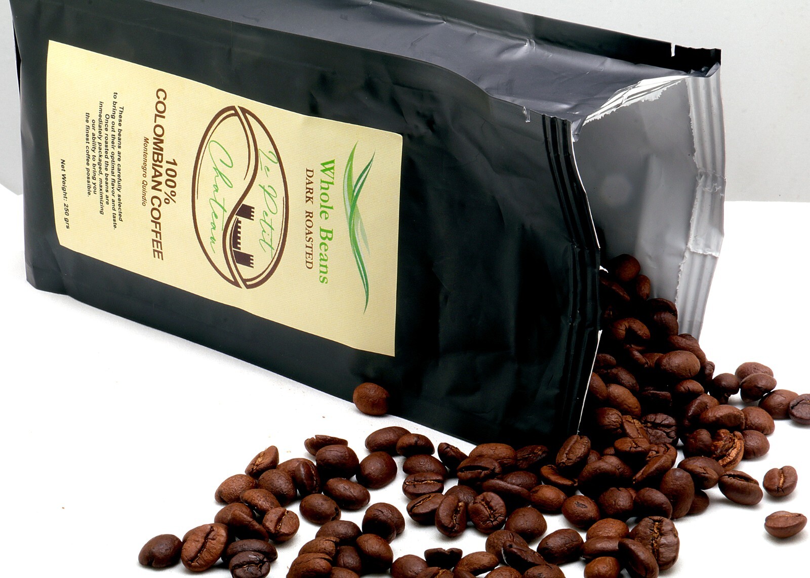 100% Colombian Coffee Whole Beans Dark Roasted