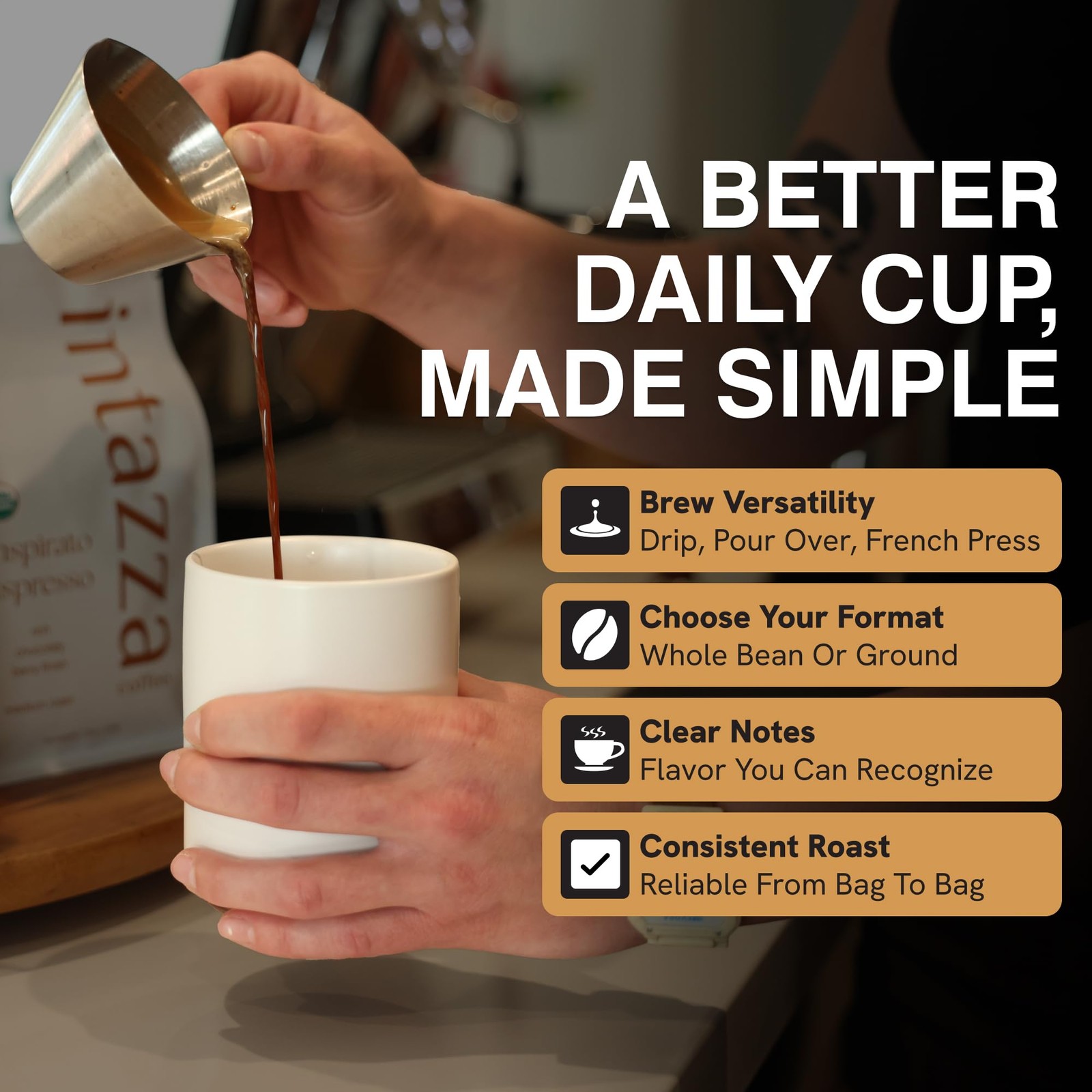 Intazza El Salvador Single Origin Whole Bean Coffee, 12 Ounce (Pack of 1)