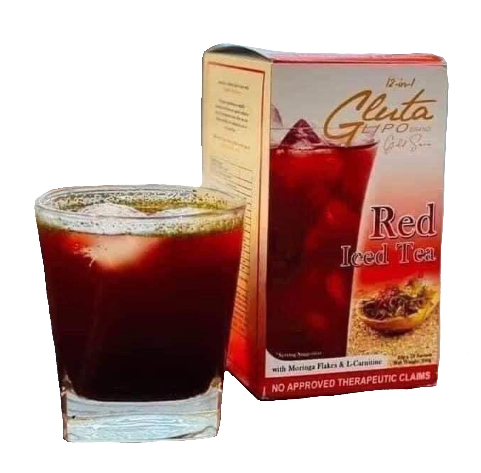 12 in 1 Glutalipo Gold Series RED ICED TEA, 10 Sachets