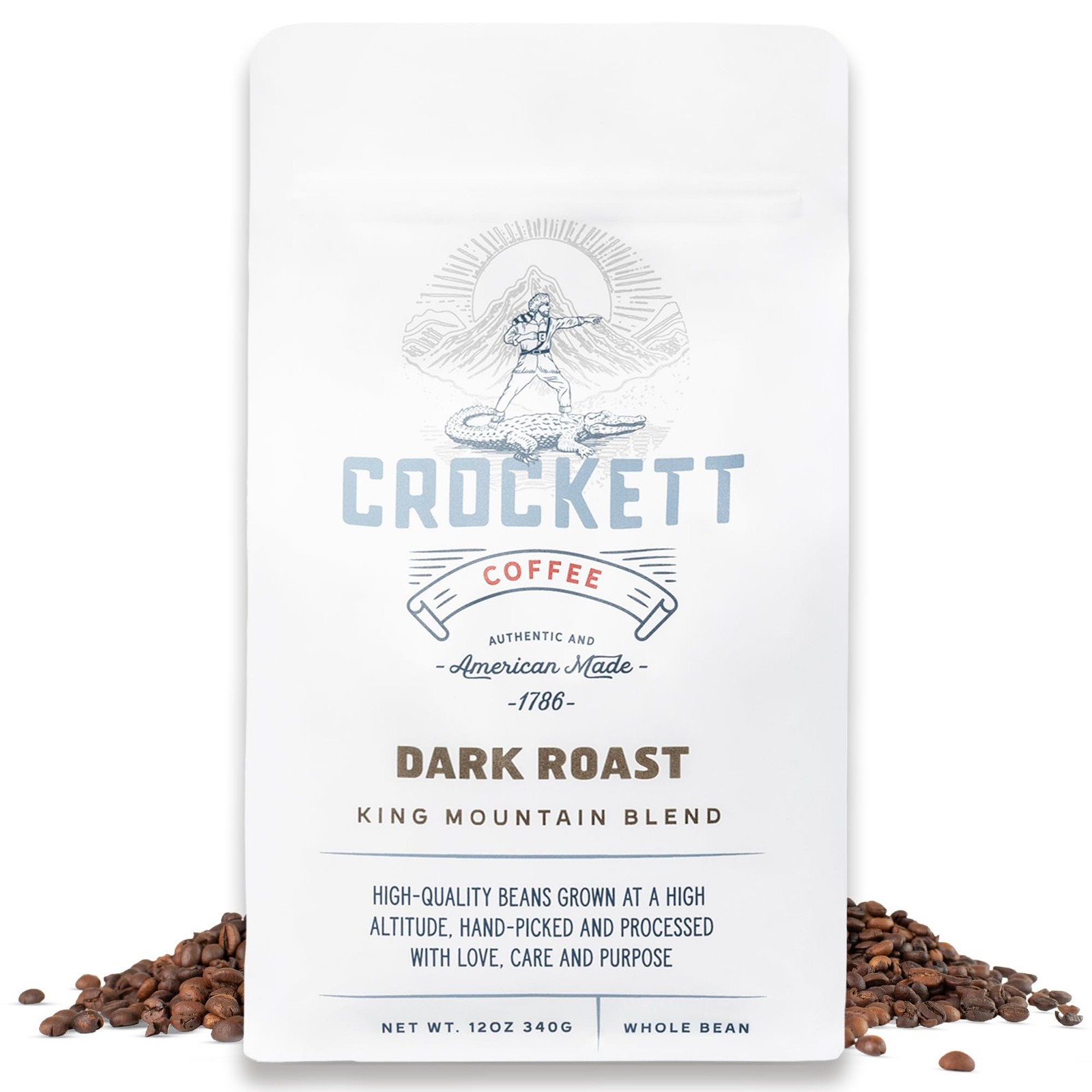 Crockett Whole Bean Coffee – Bold Dark Roast Wholused Drive & American-Made Grit