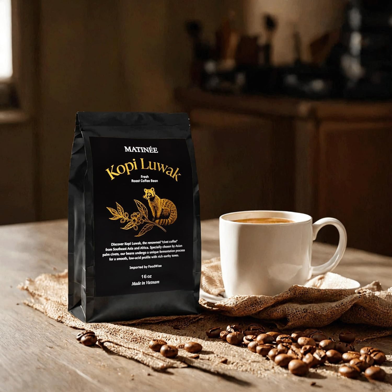 100% Pure Civet Cat Coffee Beans, Sustainably Sourced