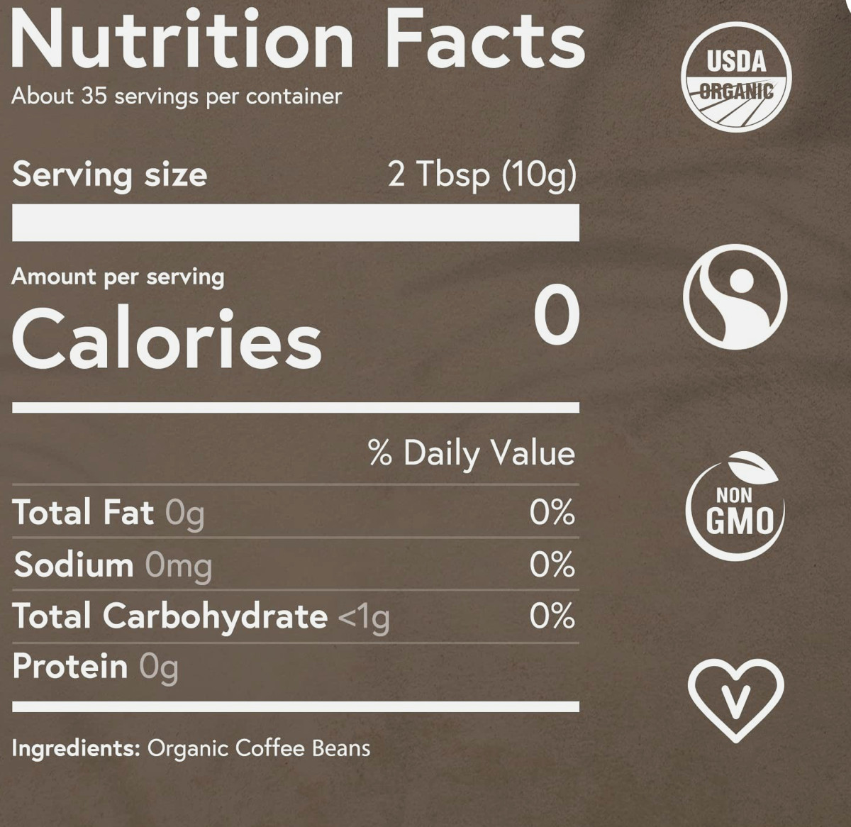 FABULA Dbl Dark Roast Whole Bean-Organic-Mold Free-Low Acid-Single Origin-NonGMO