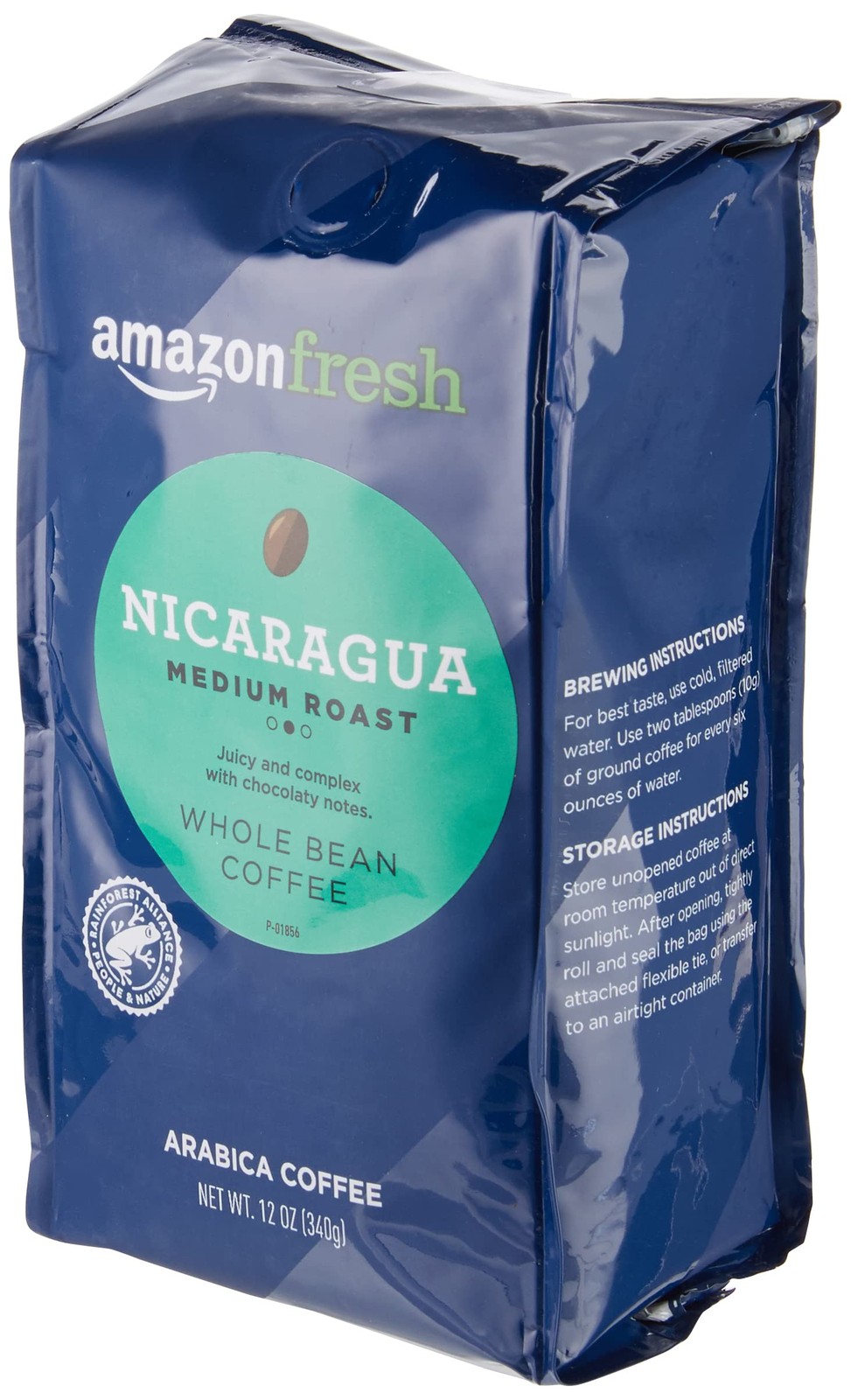 Amazon Fresh, Nicaragua Whole Bean Coffee, Medium Roast, 12 Ounce (Pack of 1)