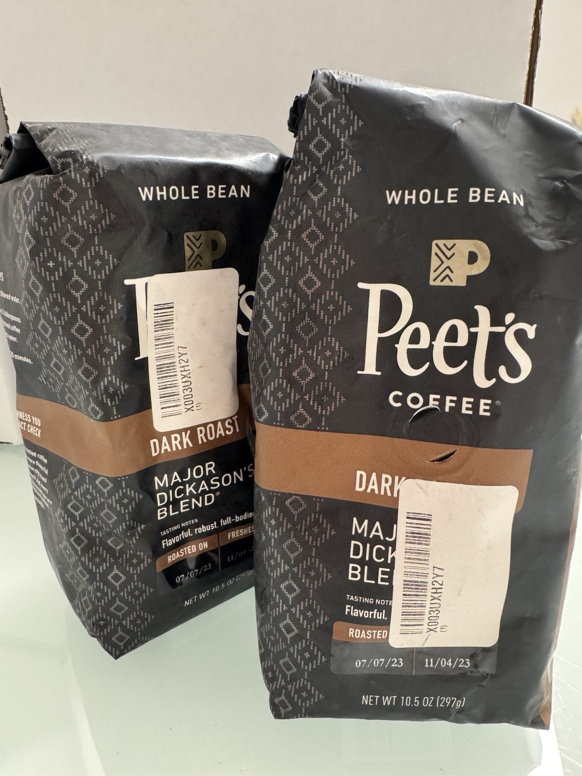 Peet’s Coffee Dark Roast Whole Bean Major Dickason Blend 4 Bags. BBD 10/23. Bulk