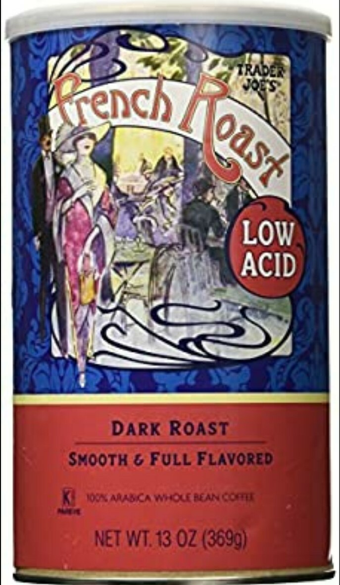 2 Pack Trader Joe’s Low Acid French Roast Whole Bean Coffee 13 oz Each