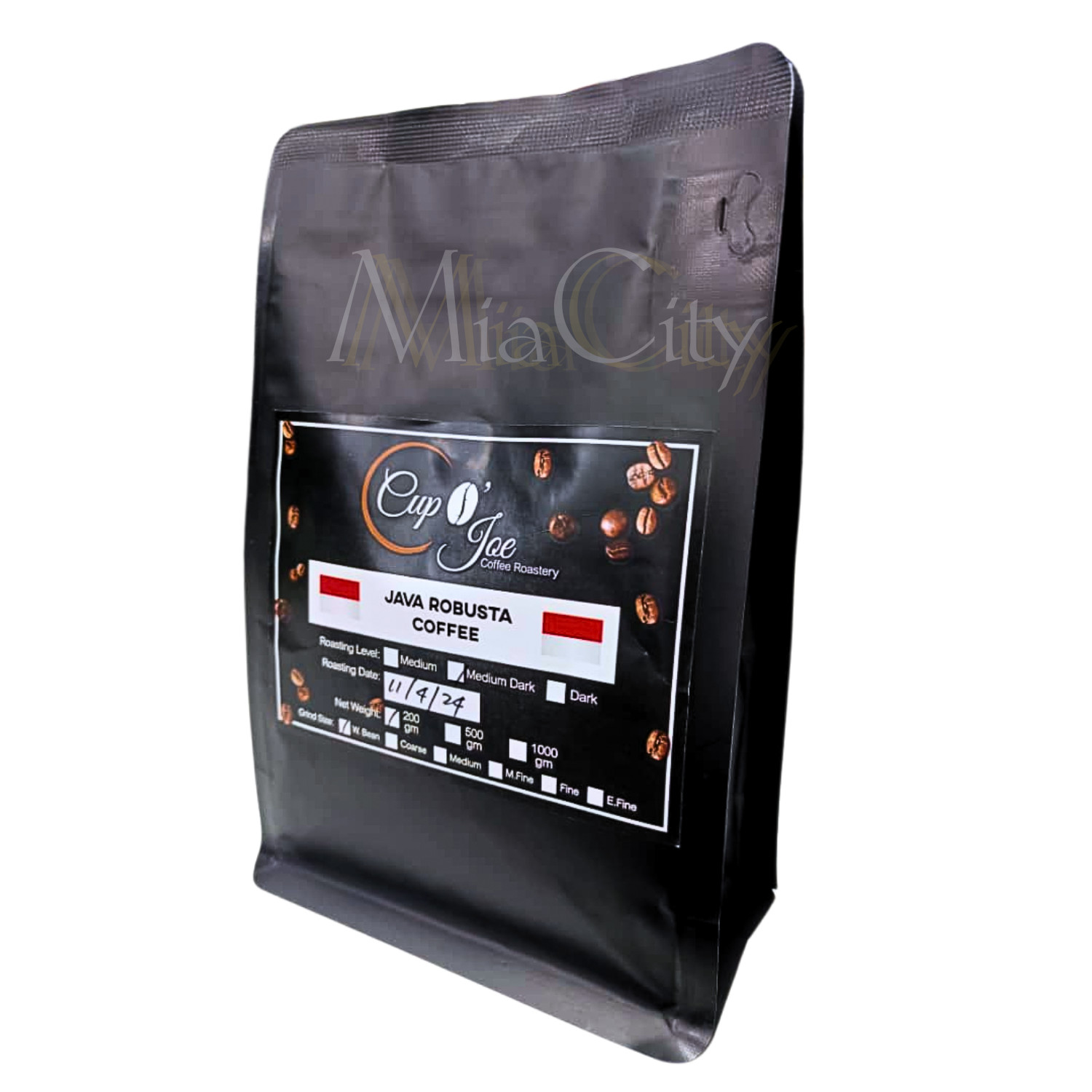 Java Robusta Coffee Medium Dark 1/2 pound bean beautiful forever