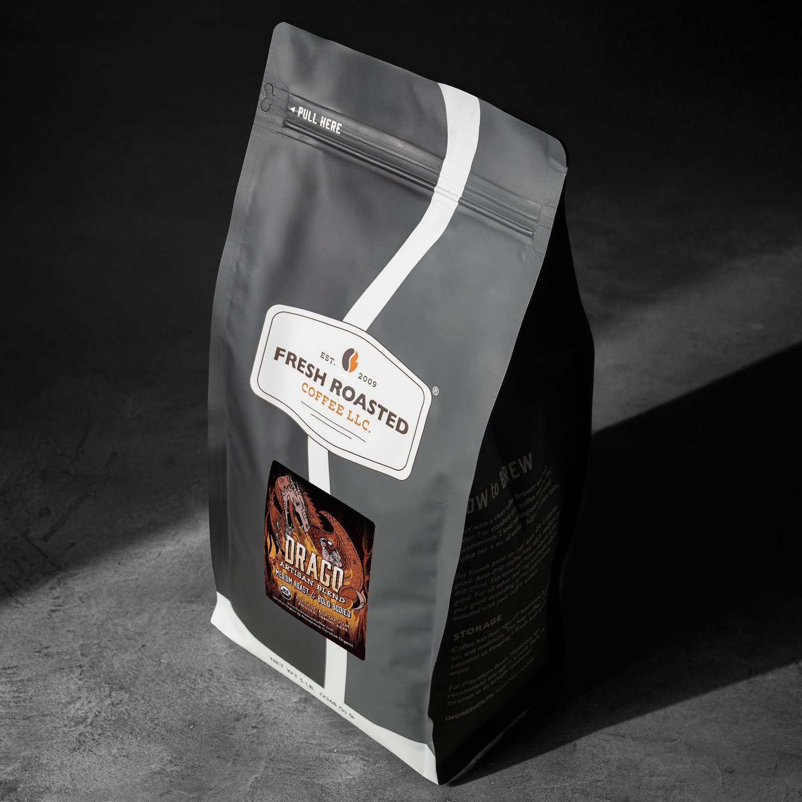 , Organic Drago Café Blend Whole Bean Coffee, Medium Roast, USDA Organic, Kos…