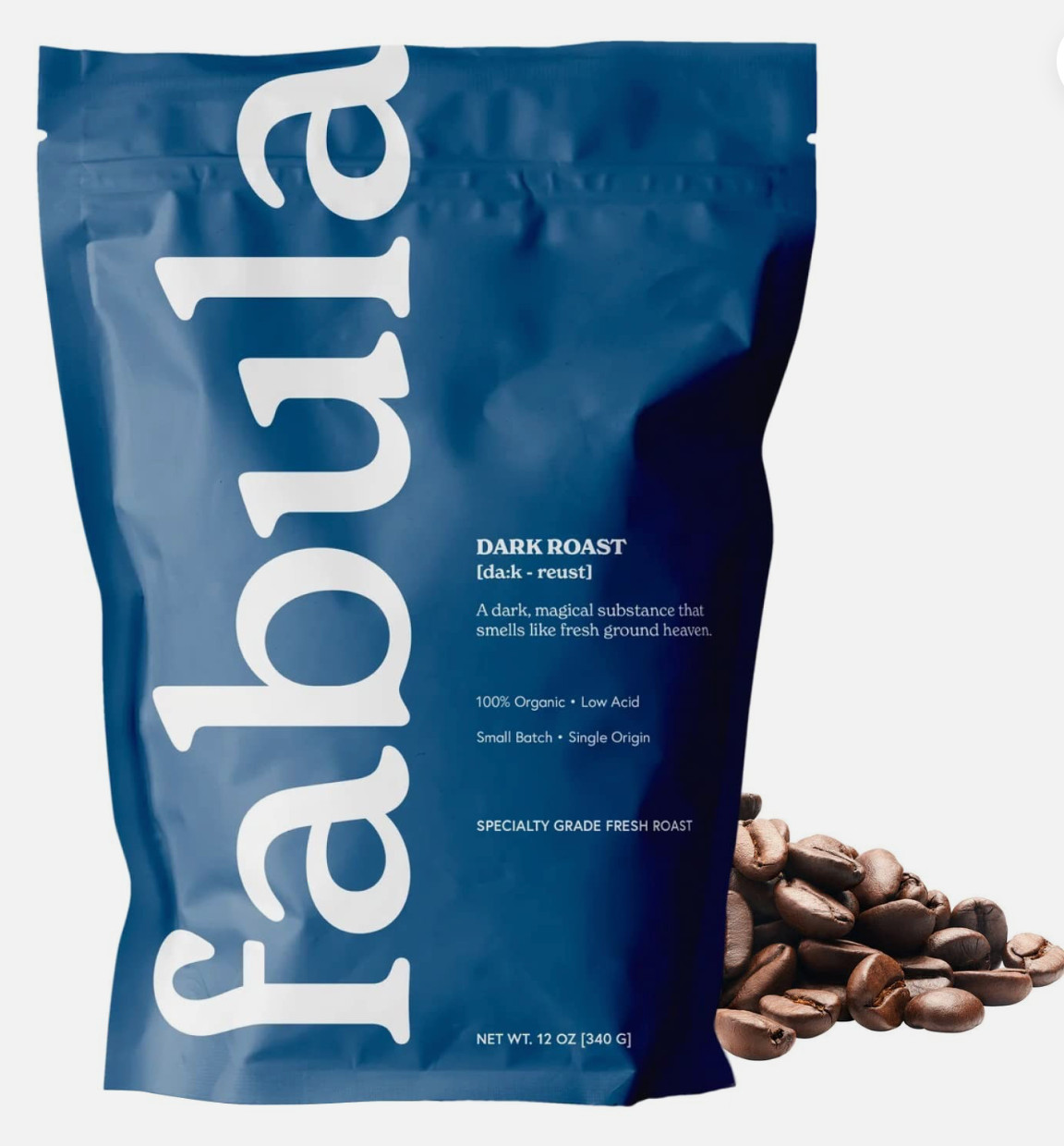 FABULA Dbl Dark Roast Whole Bean-Organic-Mold Free-Low Acid-Single Origin-NonGMO