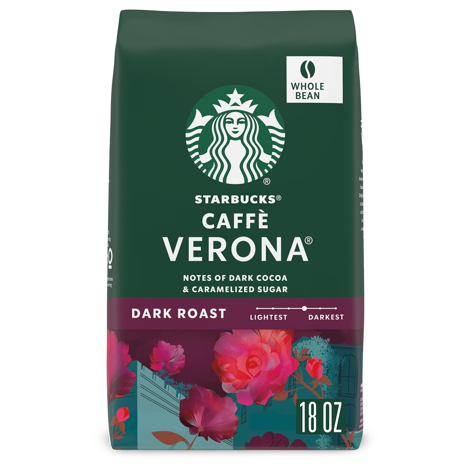 Starbucks Whole Bean Coffee, Dark Roast Coffee, Caffè Verona, 100% Arabica, 1 Ba