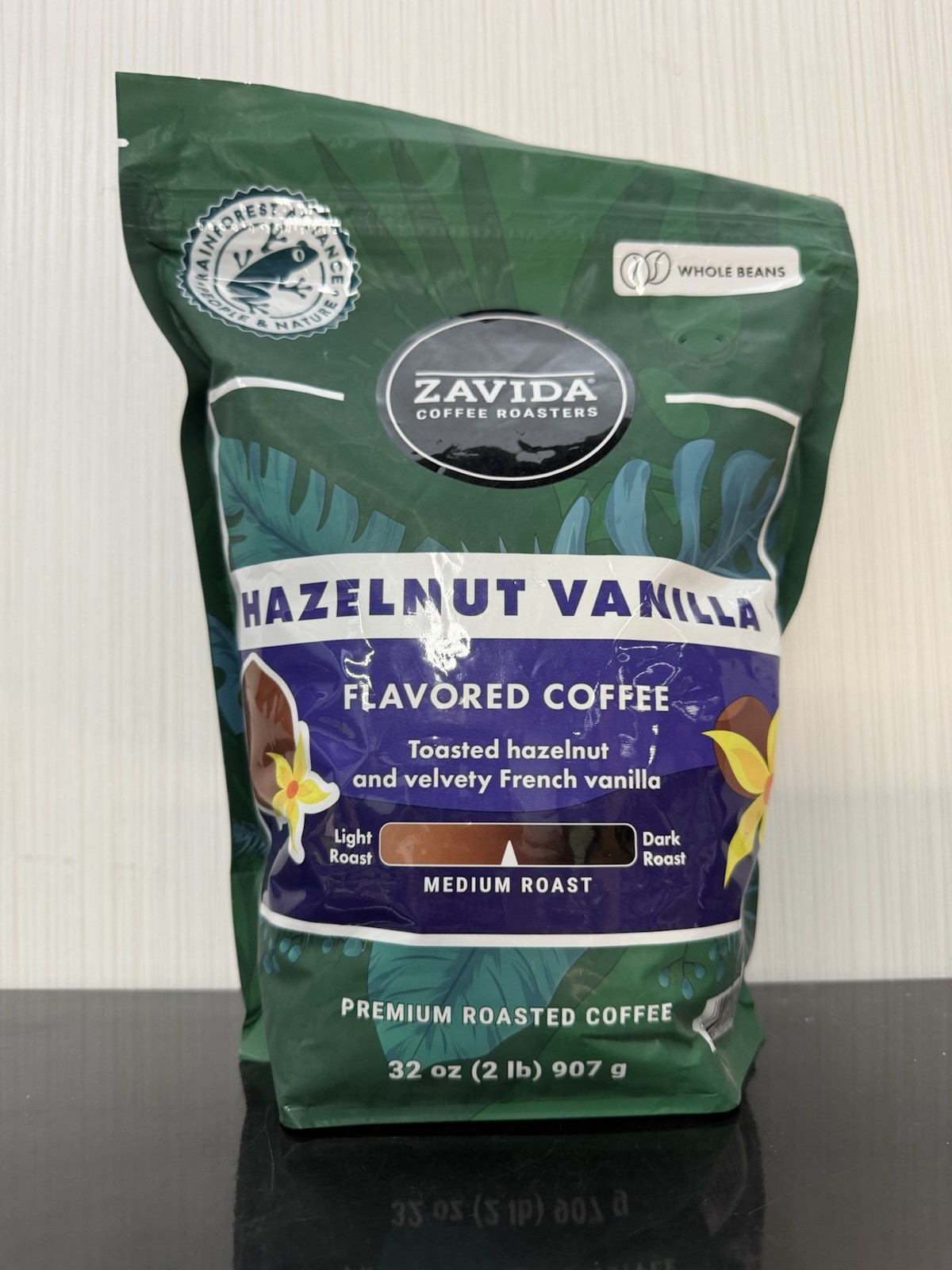 Zavida Hazelnut Vanilla Whole Bean Coffee, 32 Ounce