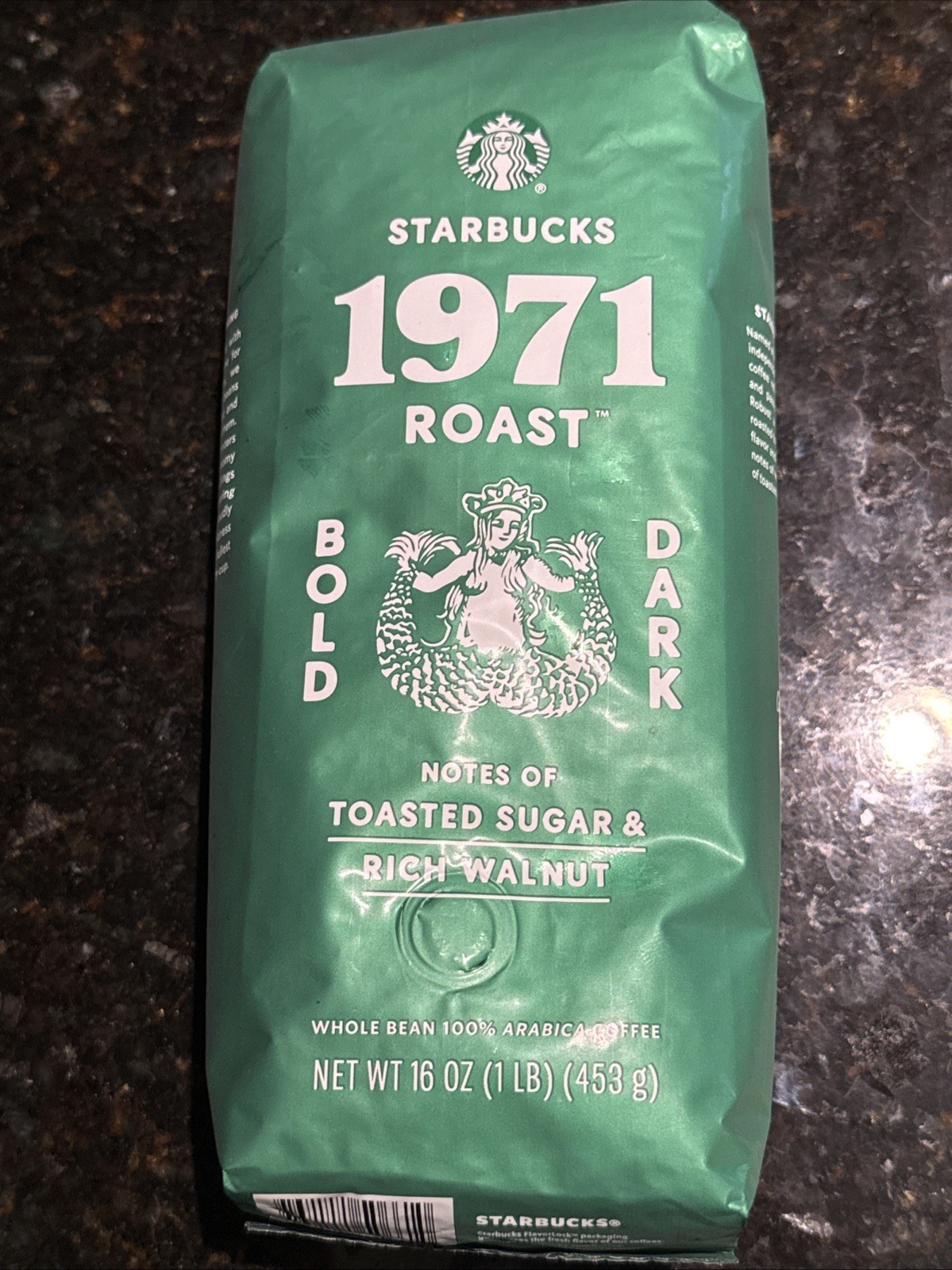 2026 Starbucks 1971 Dark Roast Whole Bean Coffee 1lb / 16oz / 453g Bag