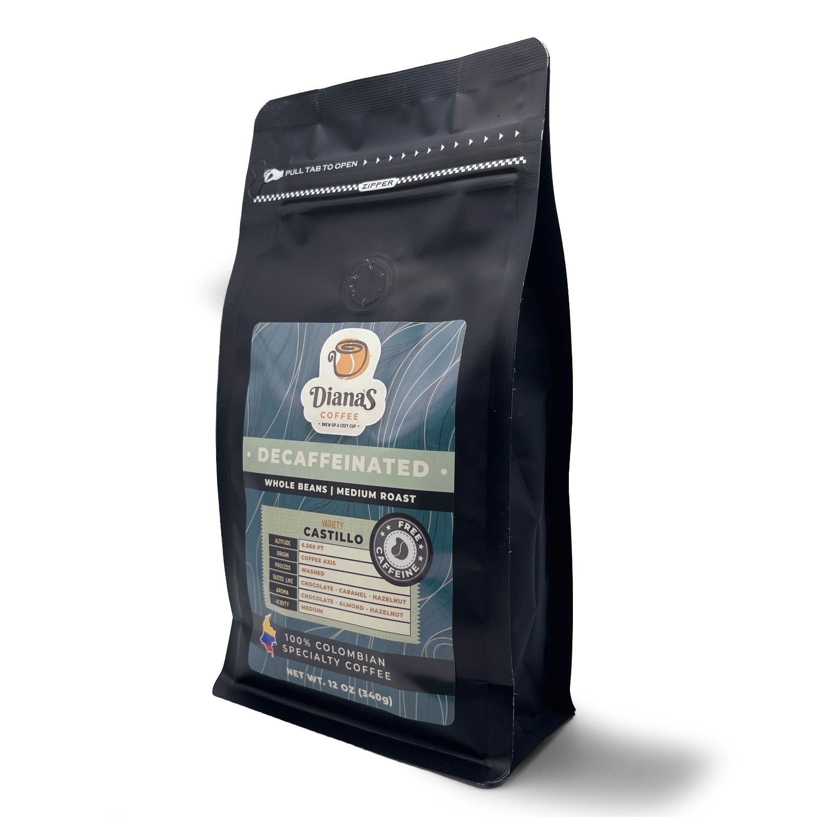 Diana’s Coffee | Original Specialty | Decaffeinated | Whole Bean | 12 oz (340g)