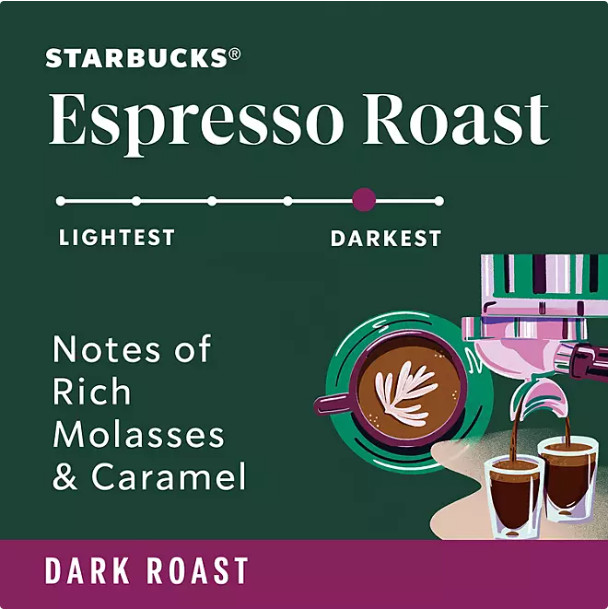2 Packs Starbucks Espresso Dark Roast Whole Bean Coffee 40 oz Each Pack = 80 oz