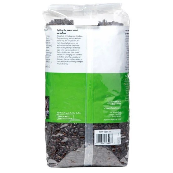 San Francisco Bay Coffee Organic Whole Bean Medium-Dark Roast, 3 lbs 2-pack