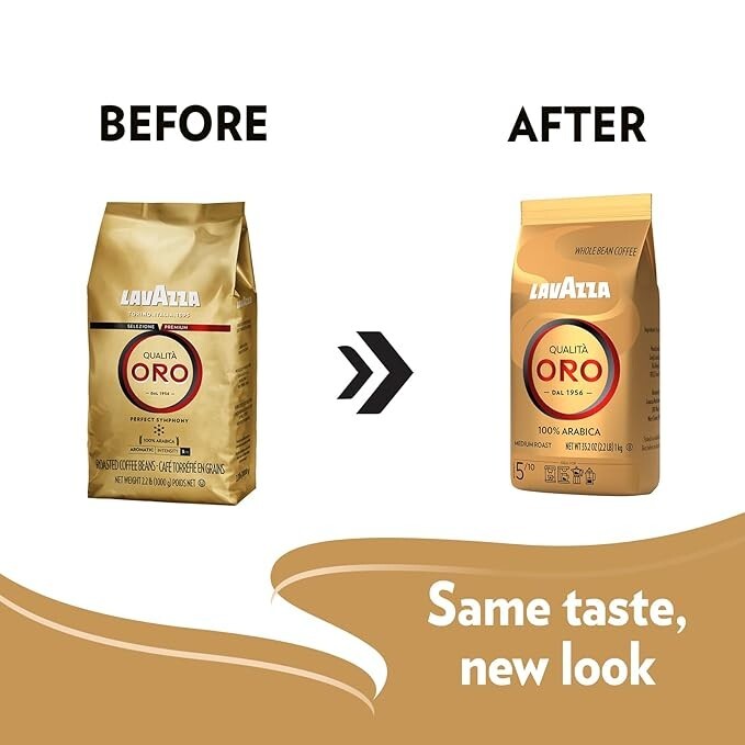 Lavazza QualitÃ Oro Whole Bean Blend, Medium Roast, 2.2 Pound (Pack of 1)
