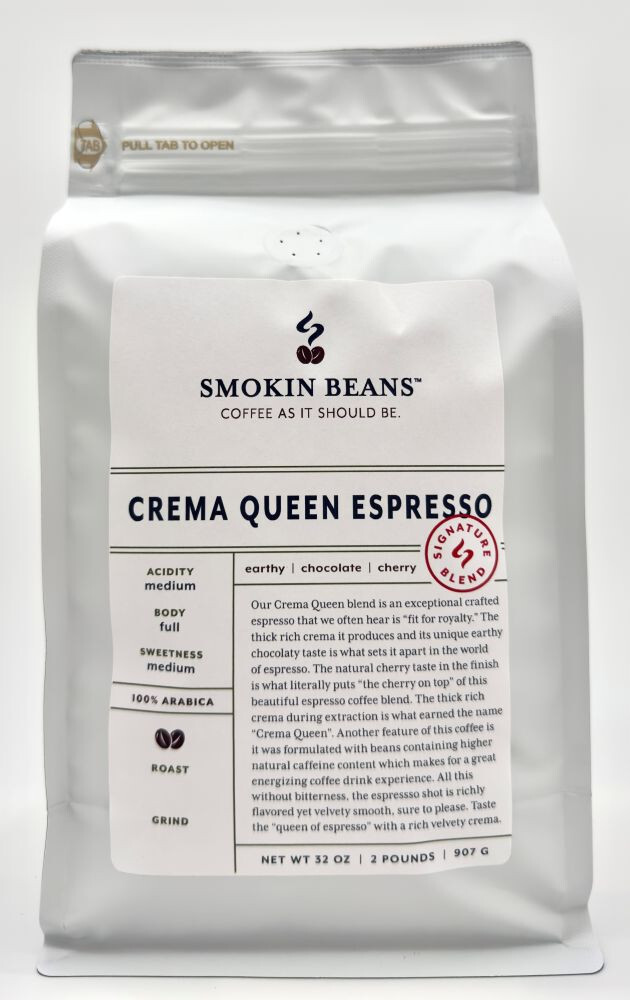 8oz/5lb – Crema Queen Espresso Blend – Fresh Roasted To Order Coffee