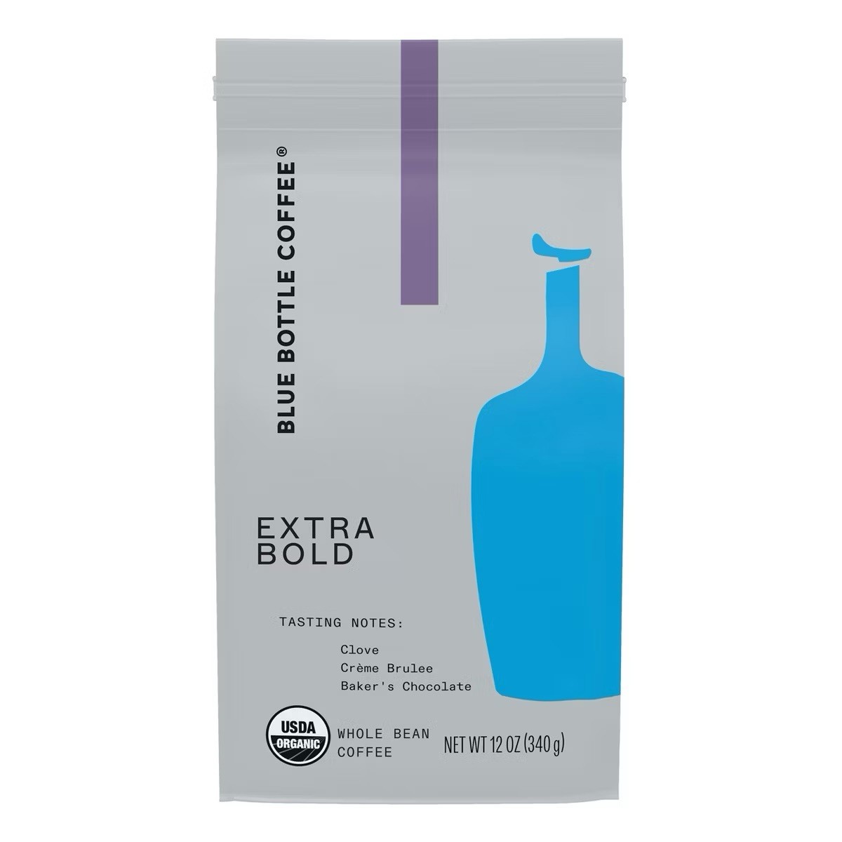 Blue Bottle Whole Bean Organic Coffee, EXTRA BOLD, Dark Roast, 12 oz bag Pack