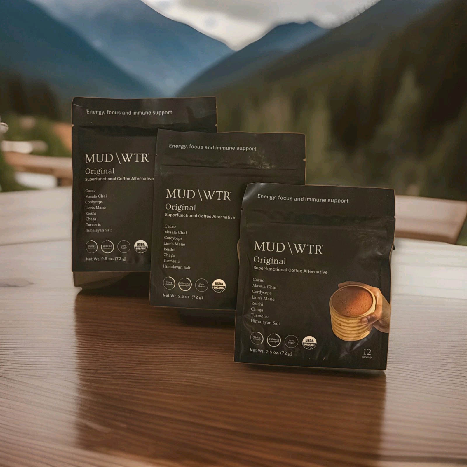MUD WTR Original Organic Mushroom Superfunctional Coffee Alternative 2.5oz 3pack